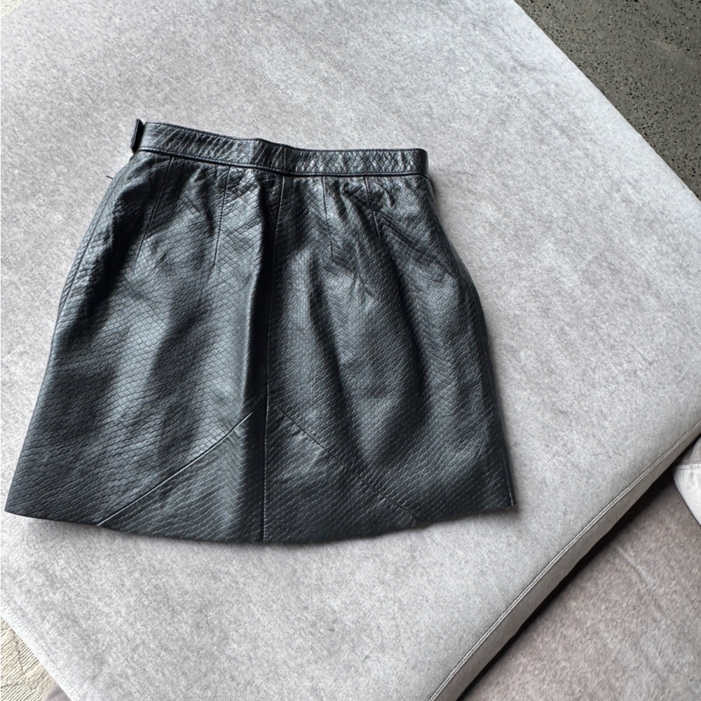 Real Leather Vintage High Waist Mini Skirt